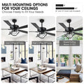 Parrot Uncle 52 Inch Contemporary Chrome Ceiling Fan with Integrated LED Lights and Remote Control