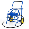 Garden Hose Reel Cart Holds 230FT of 5/8" Hose, Heavy Duty Hose Cart with 2 Wheels & Storage Basket, Portable Water Hose Organizer for Yard